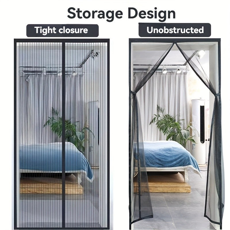Rede de malha anti-mosquito com fechamento automático, malha magnética anti-mo