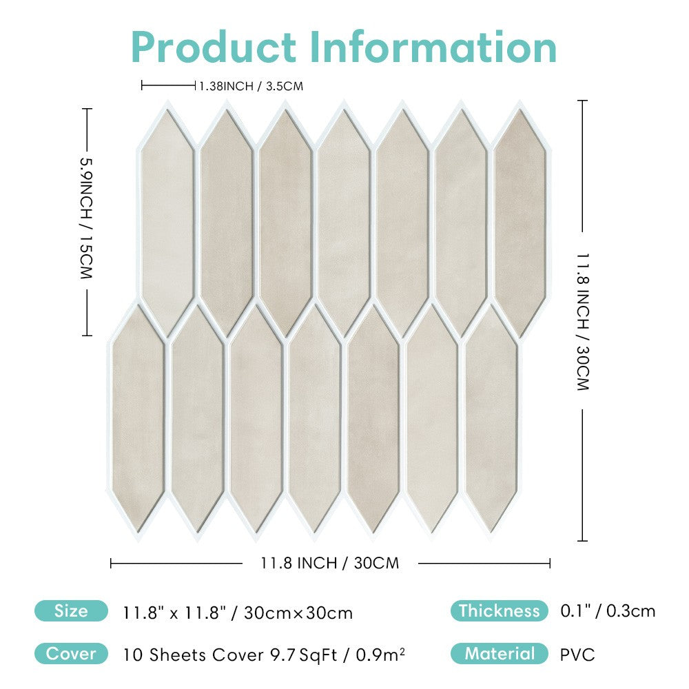 10 painéis de parede 3D dos peças, telhas do backsplash da cascata e da vara,
