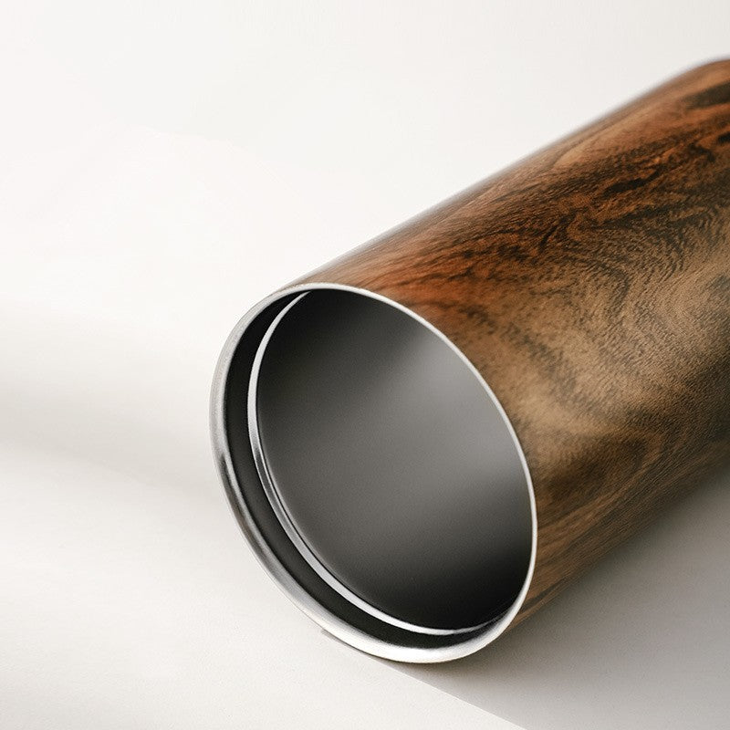 Copo de café térmico de grão de madeira Padrão Caneca de viagem Vácuo isola