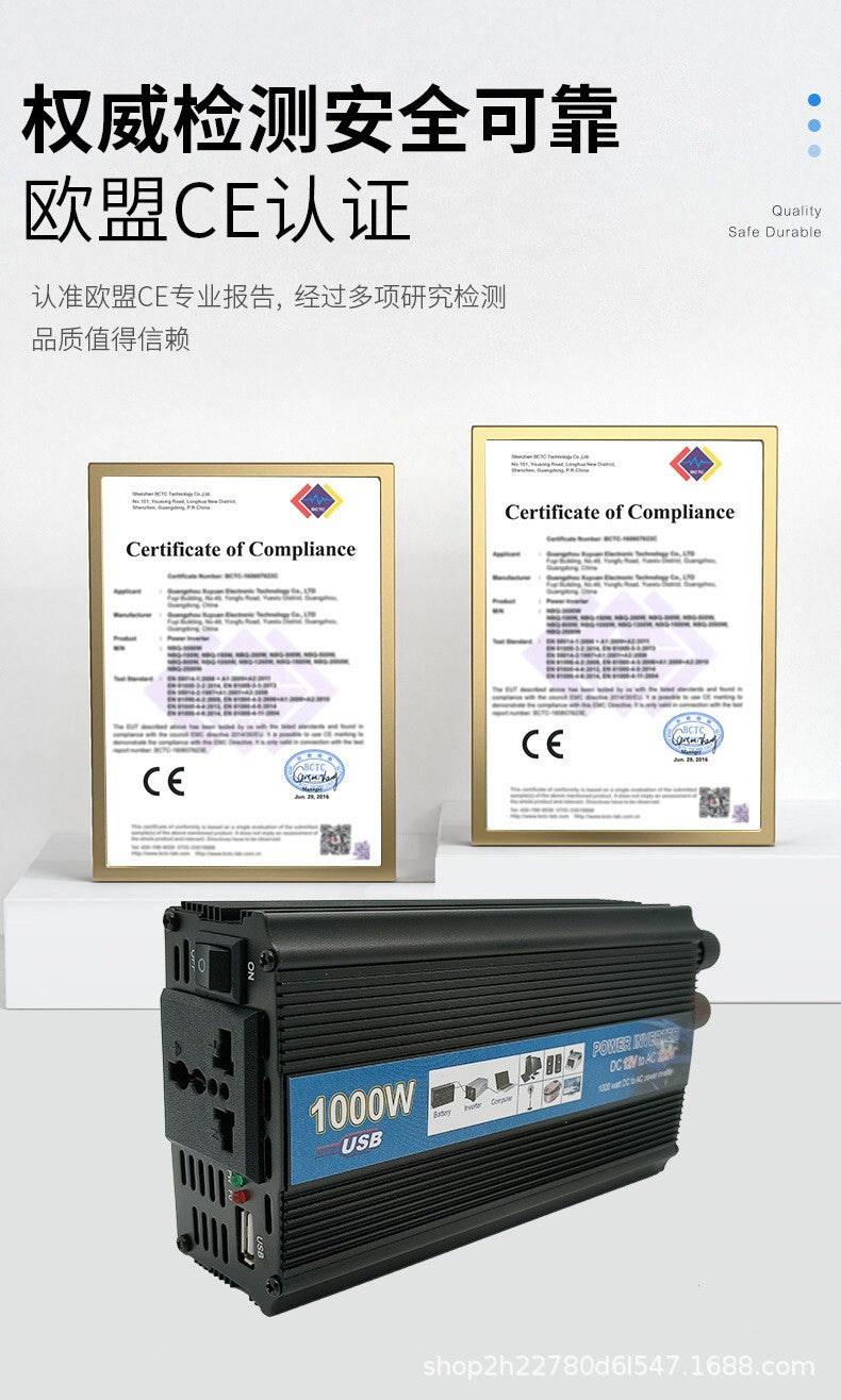 Venda quente onda de corda de correção 12V para 220V inversor solar 500W1000W2