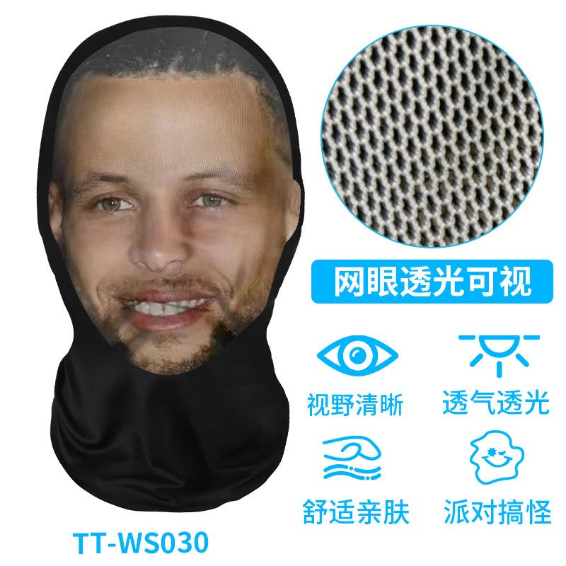 Engraçado 3D Impresso Máscara Elástica Malha Máscara Facial Cheia para Homen