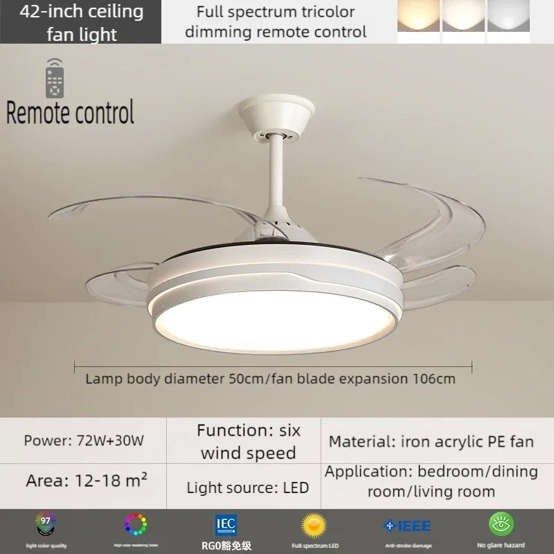 Moderno nórdico led ventiladores de teto com luzes decoração para casa vento