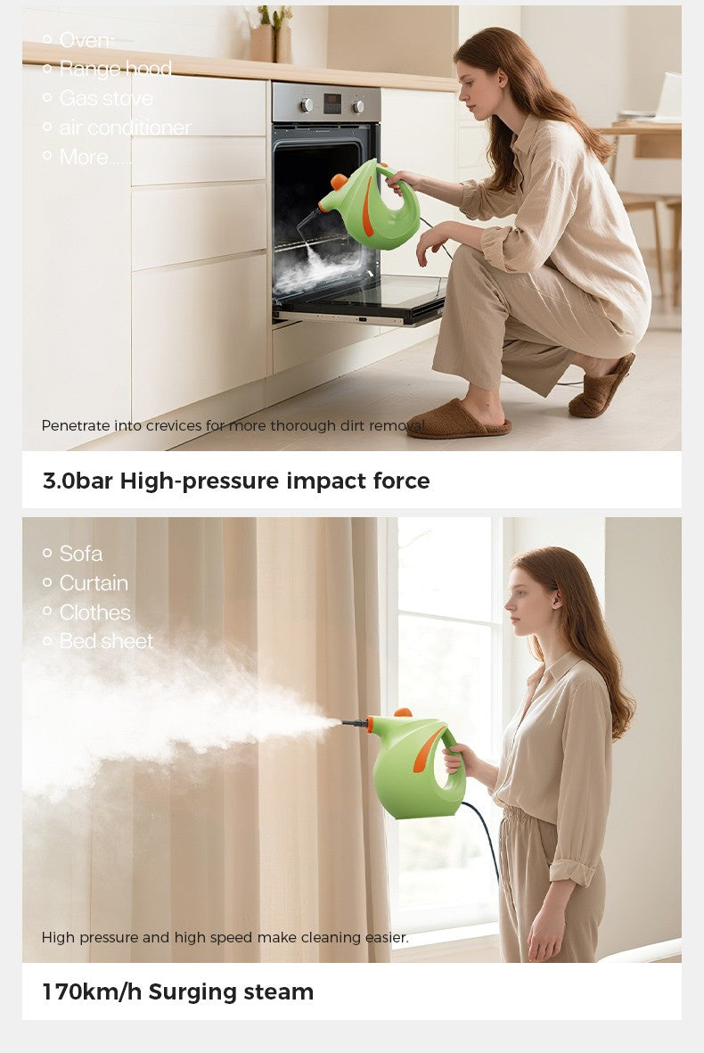 Limpador a vapor portátil 1200W de alta pressão 3.0Bar 20s Calor rápido Tanqu