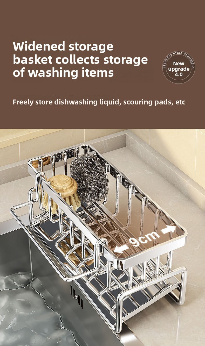 Rack de armazenamento multifuncional para bancada de pia de cozinha