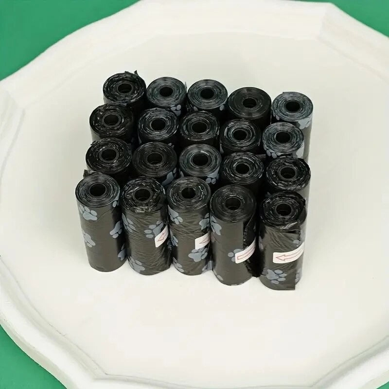 10 rolos de sacos de lixo para animais de estimação com estampa de pata, sacos