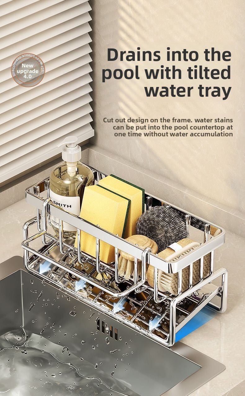 Rack de armazenamento multifuncional para bancada de pia de cozinha