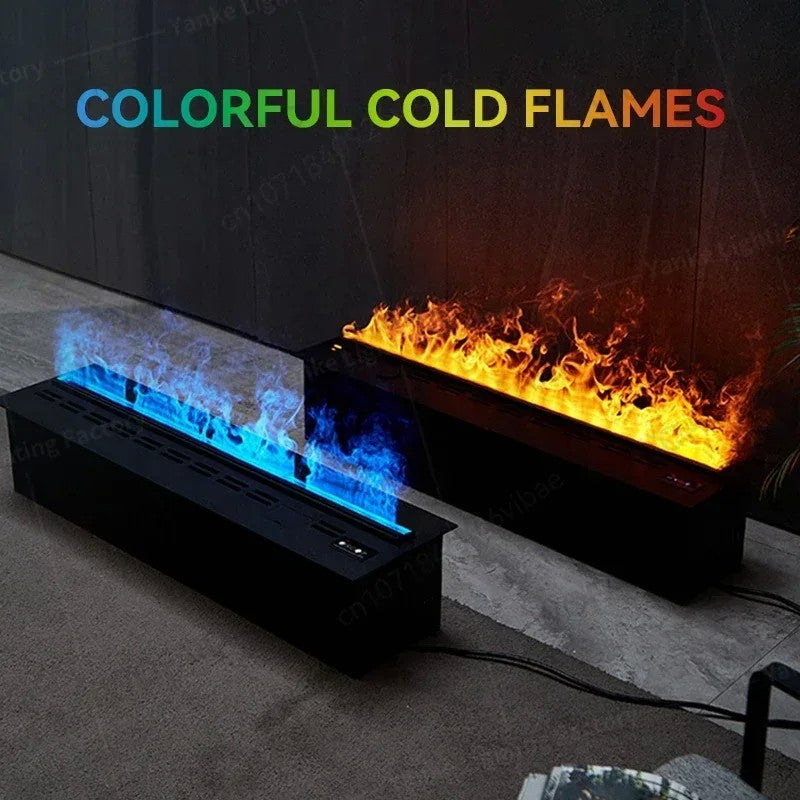 Lareira atomizada 3d com chama de vapor colorida eco casa inteligente interior d