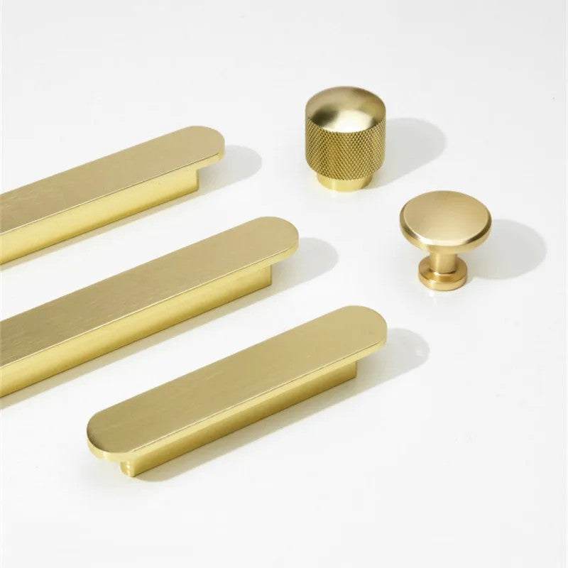 KK & FING-Long Ouro Escovado Maçanetas Móveis, Liga de Alumínio, Armário
