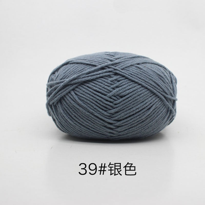 40-50 g/conjunto 4 camadas de algodão de leite (80%) fio de tricô bordado ting