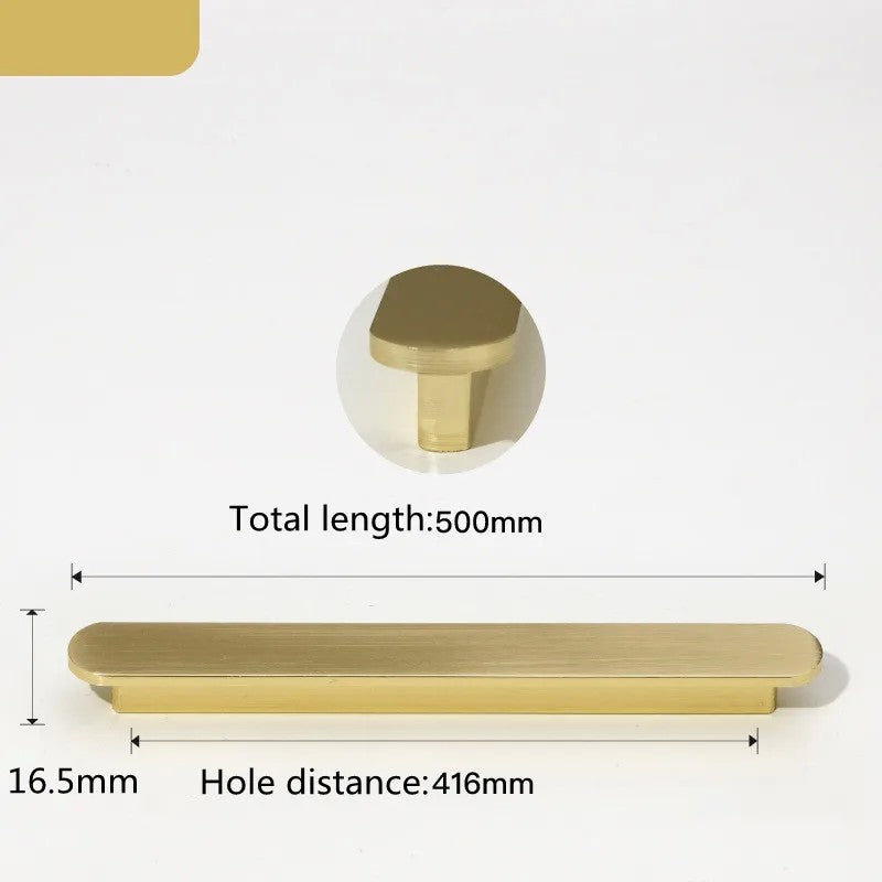 KK & FING-Long Ouro Escovado Maçanetas Móveis, Liga de Alumínio, Armário