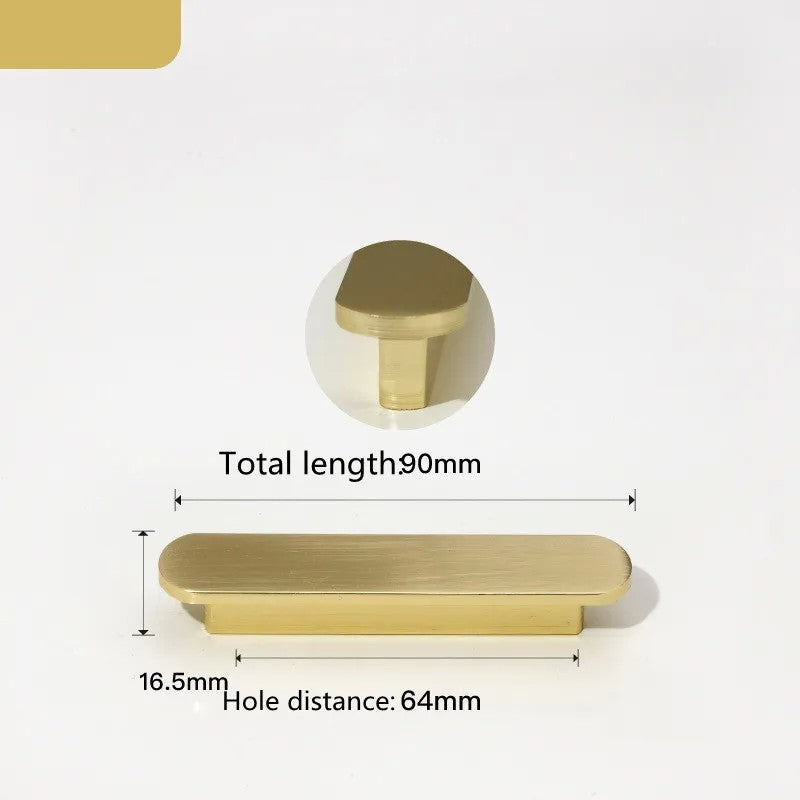 KK & FING-Long Ouro Escovado Maçanetas Móveis, Liga de Alumínio, Armário