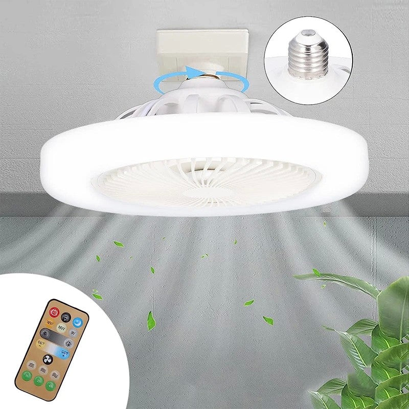 Ventilador de teto inteligente 3 em 1 com lâmpada de iluminação com controle