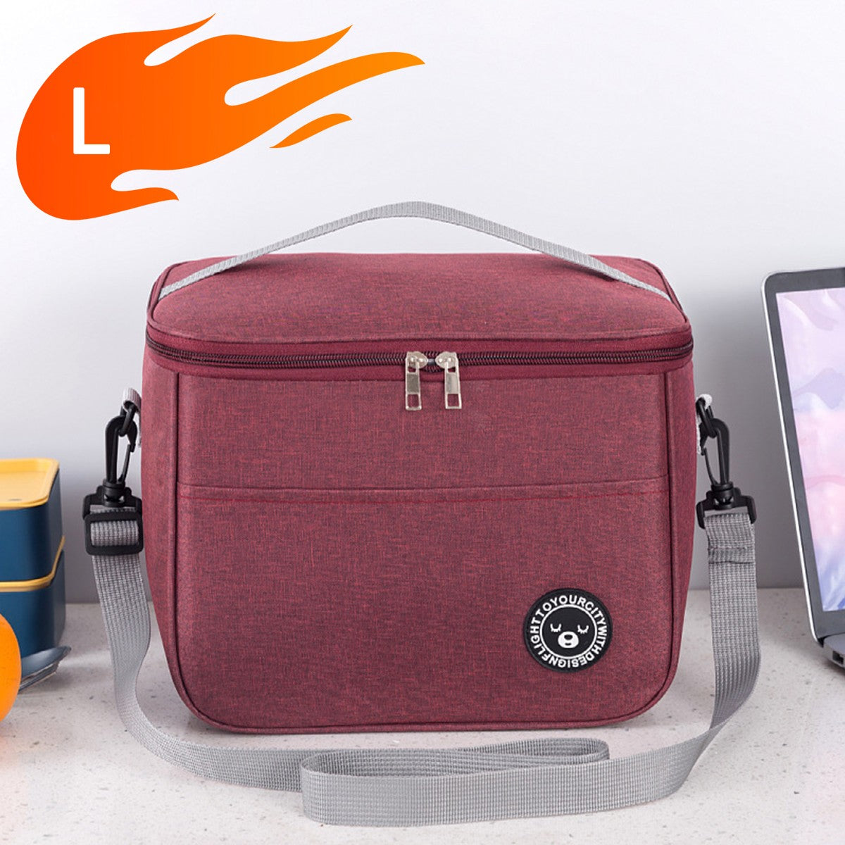 Capacidade portátil com alça de ombro bolsa isolada, lancheira, lancheira impe