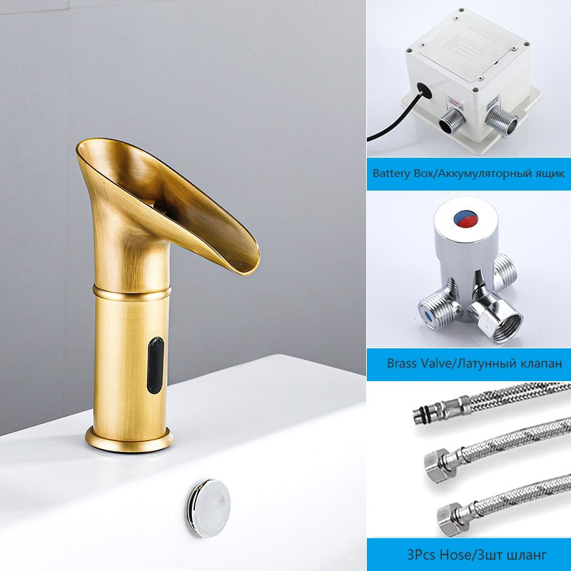 OXG Latão Sensor Inteligente Cachoeira LED Torneira Da Bacia, Sensor Automátic