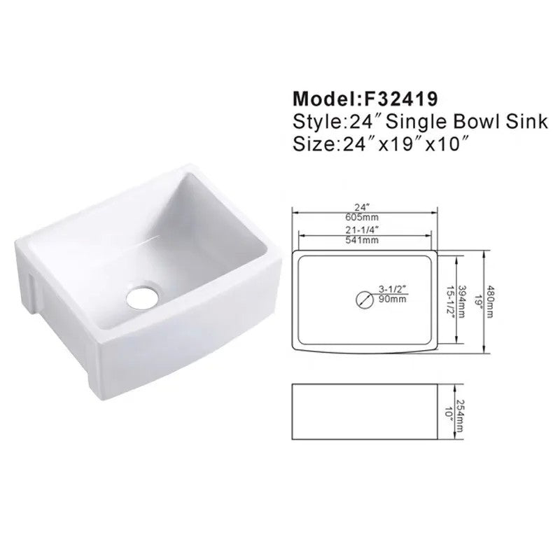 Pia de cerâmica americana retrô, pia de bancada, pia grande embutida de cozinh