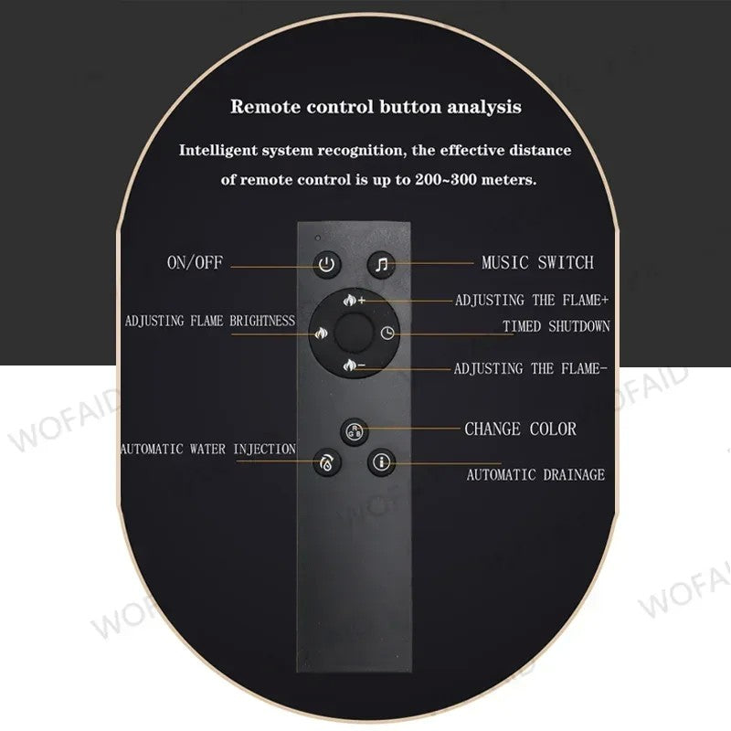 Lareira elétrica interna inteligente de vapor de água, vapor inteligente, cham