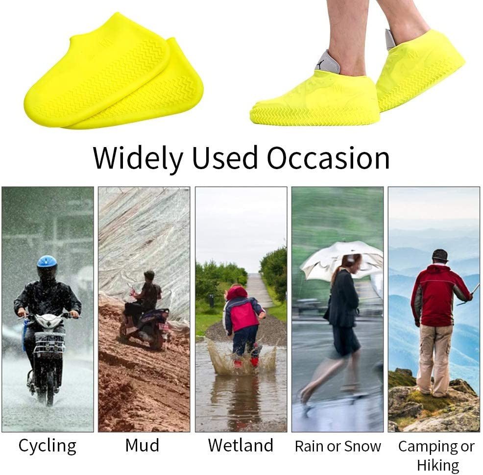 Capa reutilizável para sapatos de chuva, à prova d'água, silicone, uso ao