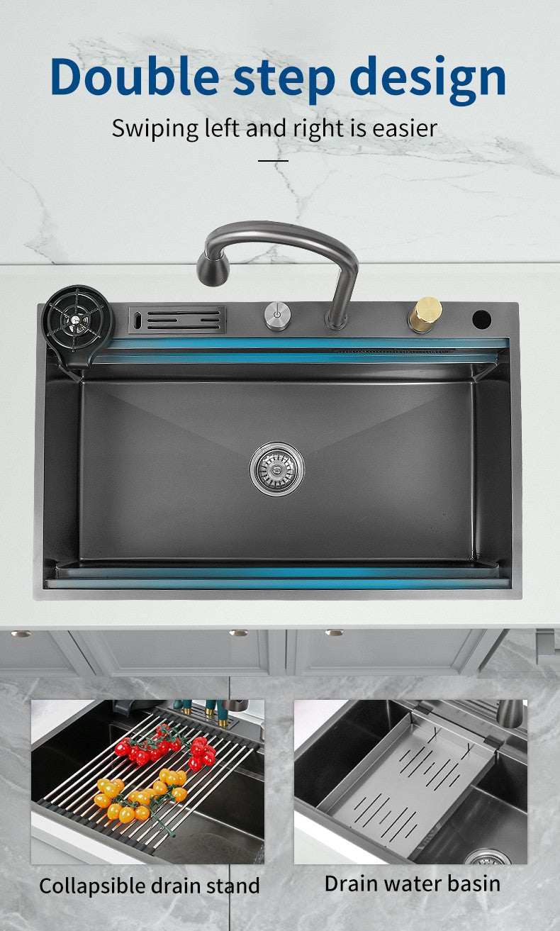 Torneira De Cachoeira De Aço 304, Pia De Cozinha Grande Slot Único, Torneira n