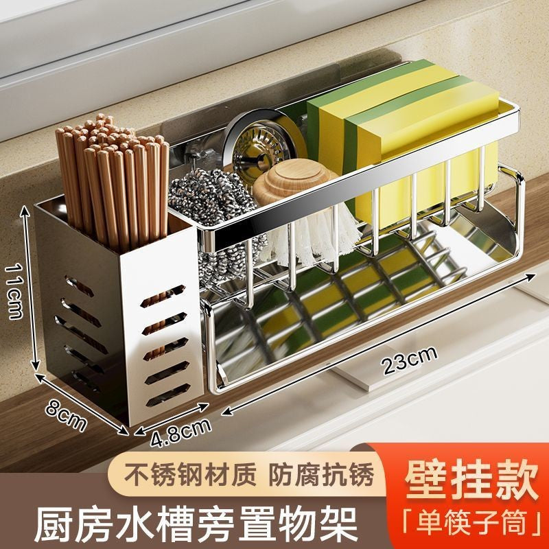 Rack de armazenamento multifuncional para bancada de pia de cozinha