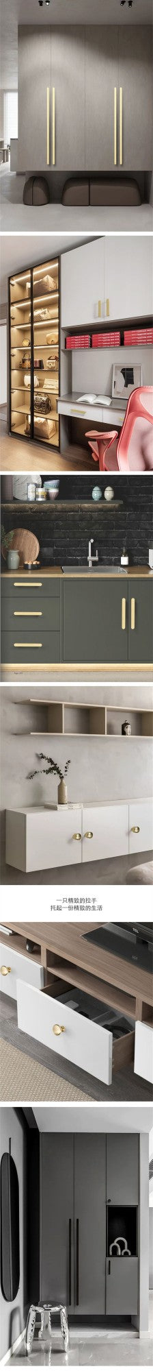 KK & FING-Long Ouro Escovado Maçanetas Móveis, Liga de Alumínio, Armário