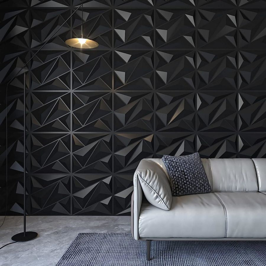 Painel de parede texturizado 3D KUUJOJOJO para decoração de parede interna, ad
