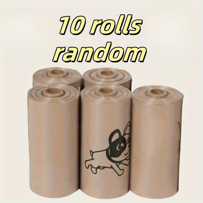 10 rolos de sacos de lixo para animais de estimação com estampa de pata, sacos