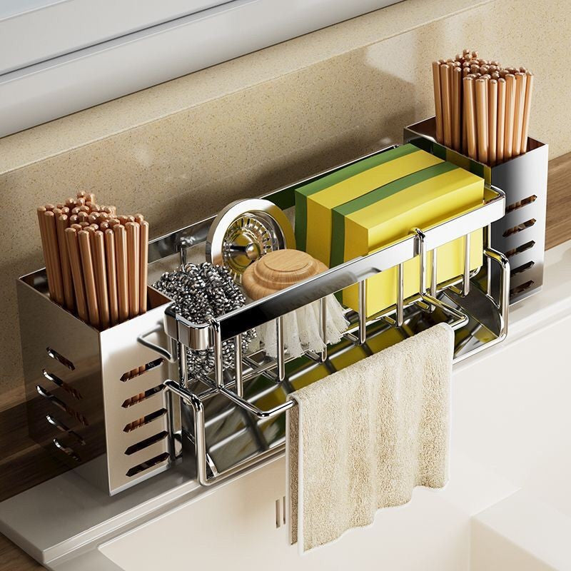 Rack de armazenamento multifuncional para bancada de pia de cozinha