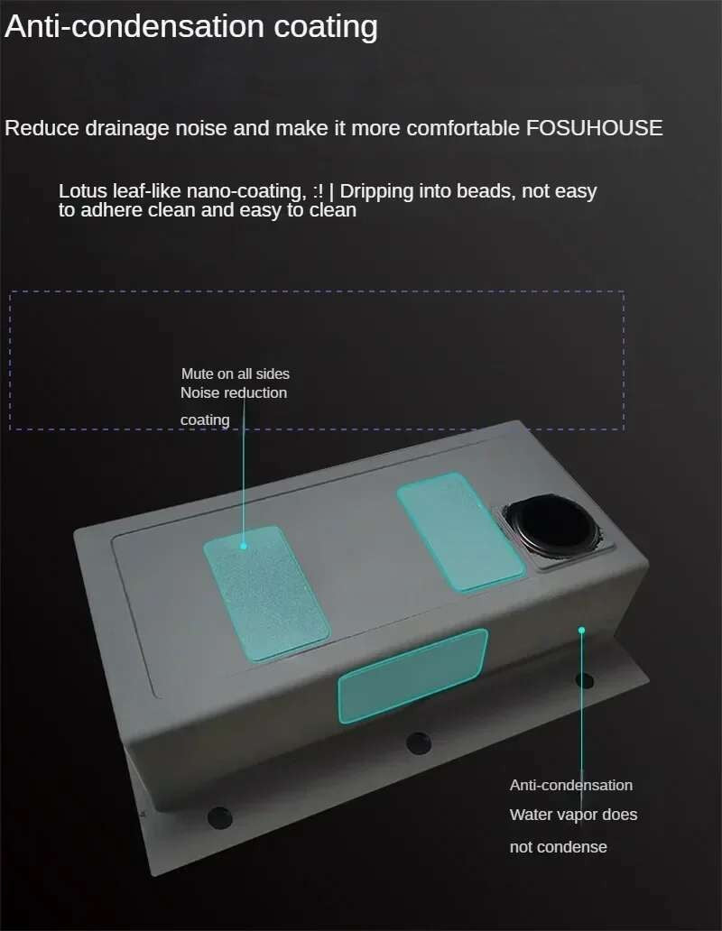 Pia de cozinha grande de aço inoxidável, armário integrado, pia de lavagem de