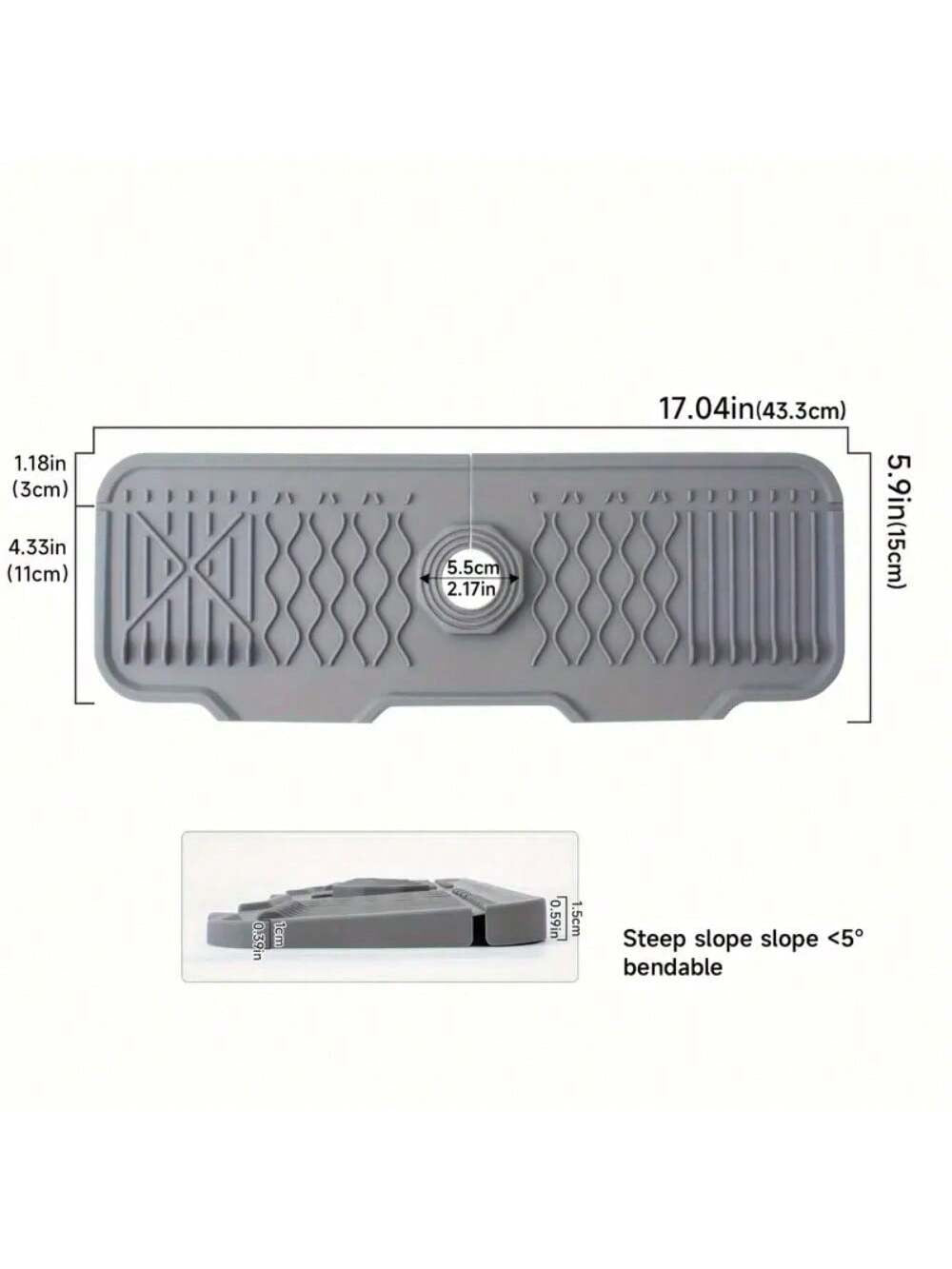 Tapete de respingo de silicone para torneira de cozinha, tapete de drenagem de p