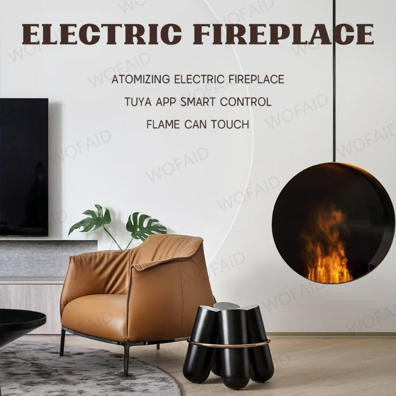 Lareira atomizada 3d com chama de vapor colorida eco casa inteligente interior d