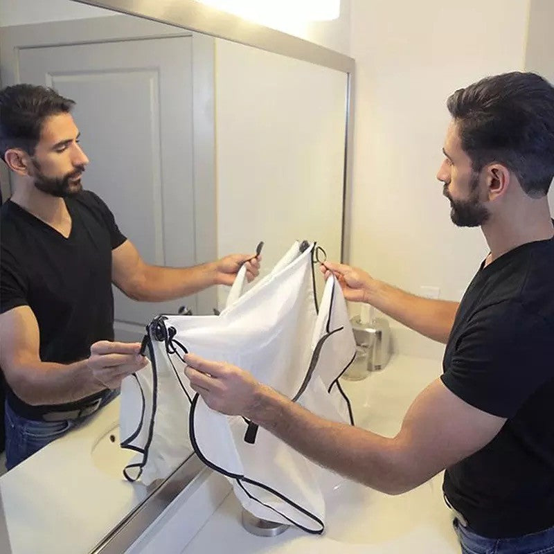 Avental de barbear masculino, capa coletora de barba, cuidados com o rosto, cabe