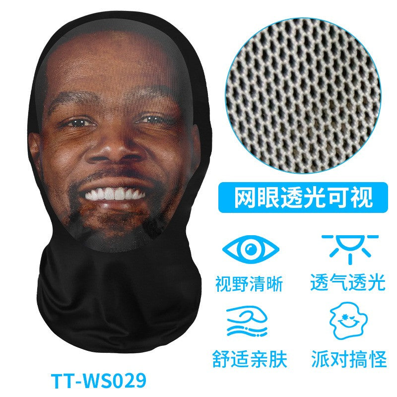 Engraçado 3D Impresso Máscara Elástica Malha Máscara Facial Cheia para Homen