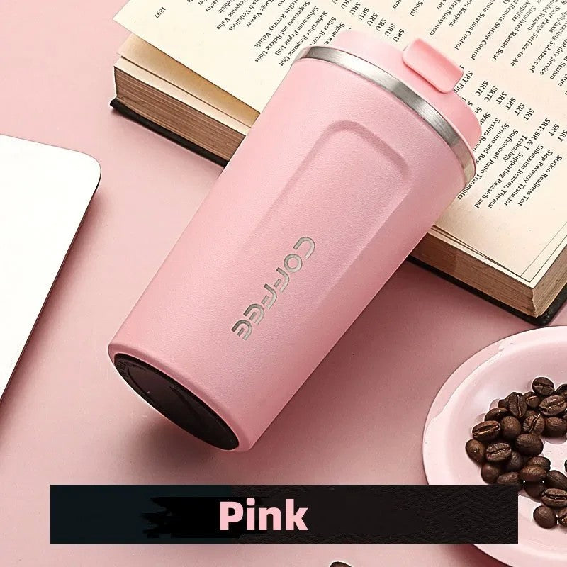 Caneca térmica de aço inoxidável 380/510ml, garrafa térmica para café, águ