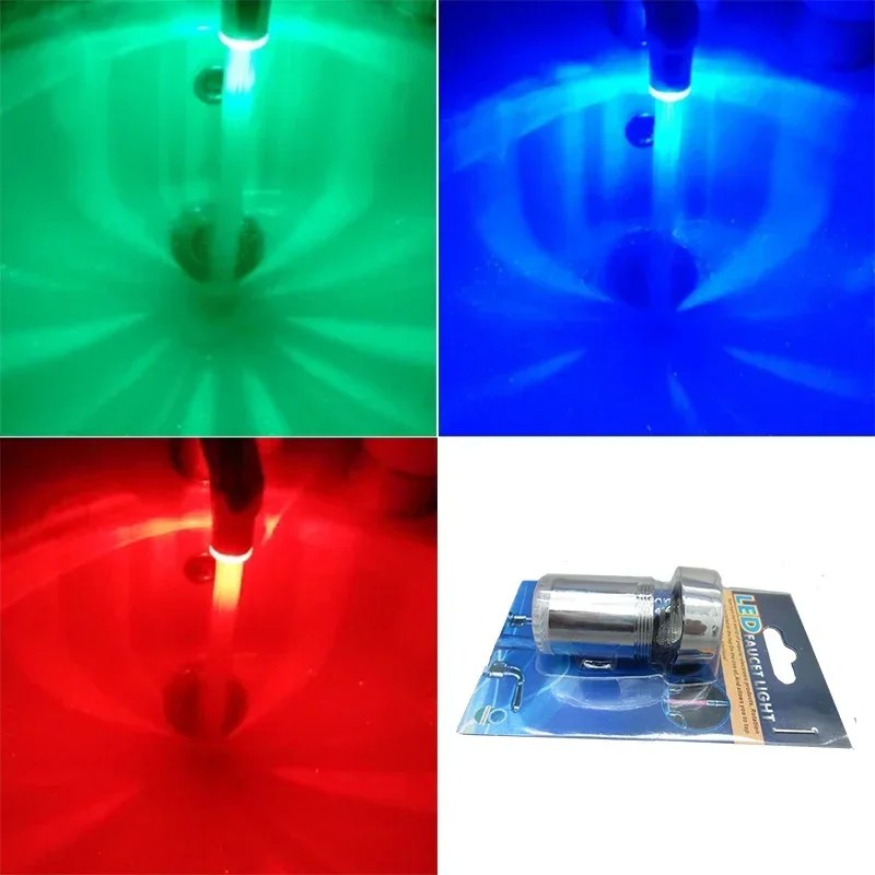 Zhang ji led sensível à temperatura 3 núcleos light-up torneira cozinha banhe