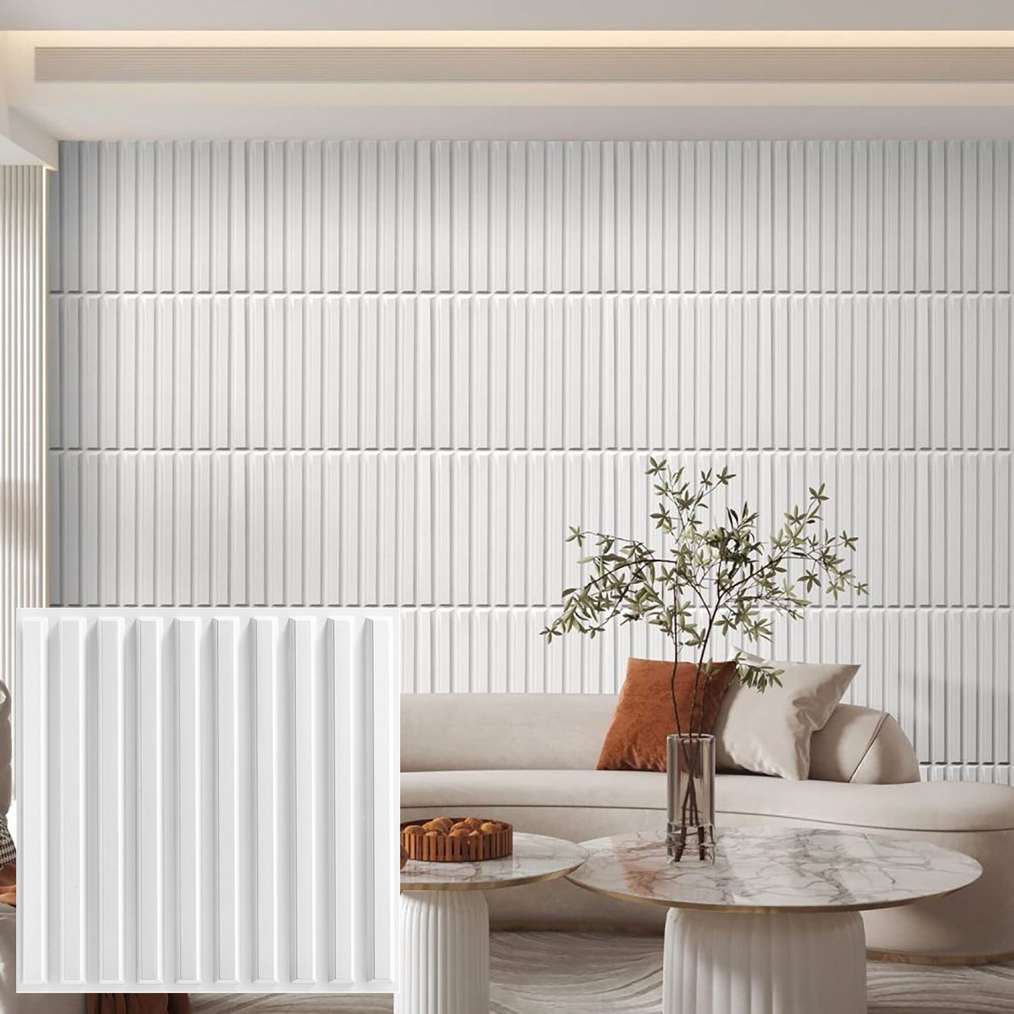 Painel de parede texturizado 3D KUUJOJOJO para decoração de parede interna, ad