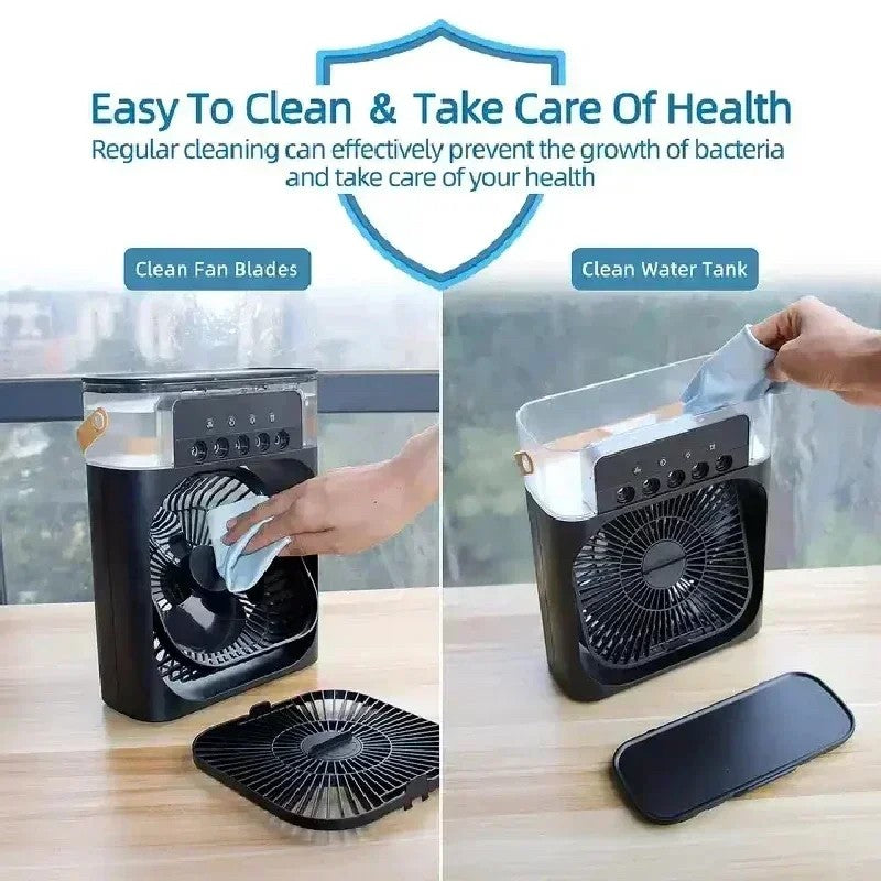 Novo ventilador de ar condicionado 3 em 1 mini refrigerador de ar led night ligh