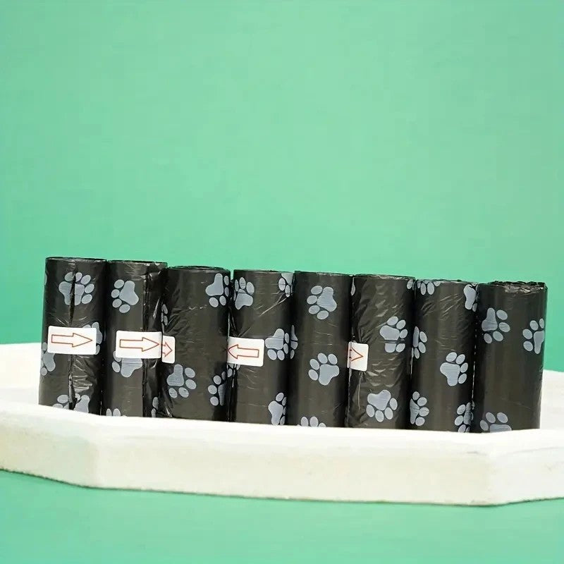 10 rolos de sacos de lixo para animais de estimação com estampa de pata, sacos