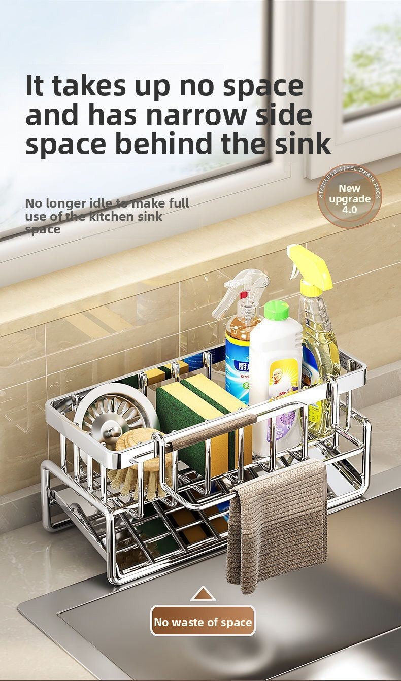 Rack de armazenamento multifuncional para bancada de pia de cozinha