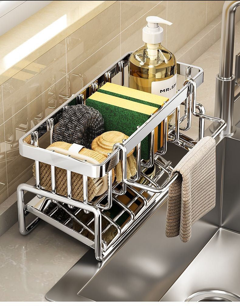Rack de armazenamento multifuncional para bancada de pia de cozinha