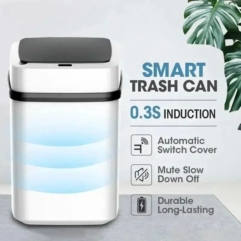 13L Casa Cozinha Sala de estar Banheiro Sensor Inteligente Touchless Tampa Abert
