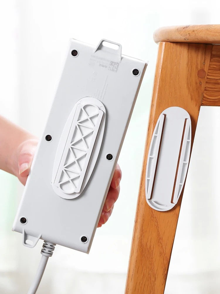 Fixador de tomada de mesa autoadesivo, 2 peças, pendurado, tira de energia, org