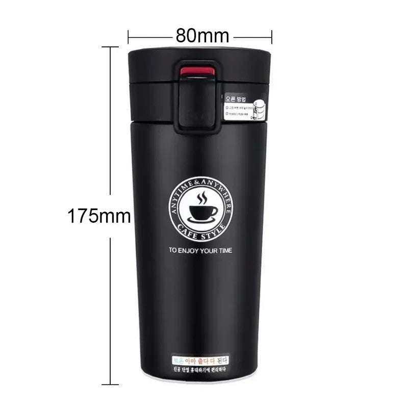 Garrafa térmica à prova de vazamento, caneca térmica de 380/510ml, parede dup