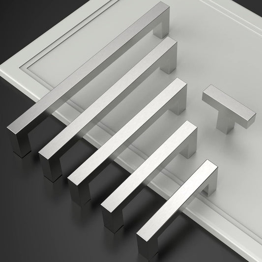 Puxador de armário de cozinha de níquel acetinado escovado, ferragens de armá