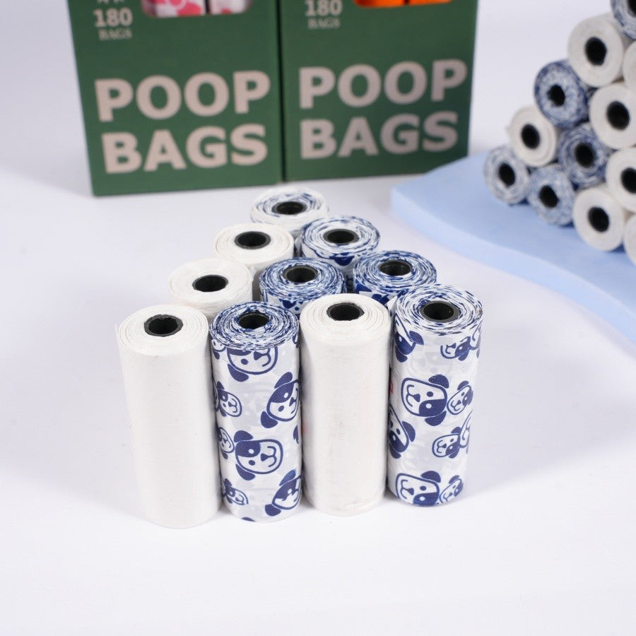 10 rolos de sacos de lixo para animais de estimação com estampa de pata, sacos