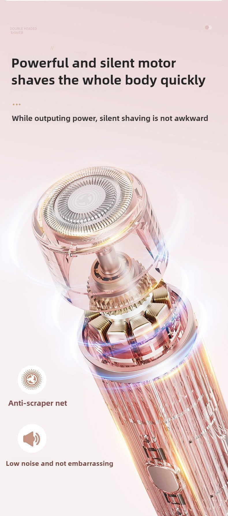 Barbeador elétrico para mulheres, à prova d'água, lâminas de cabelo molh