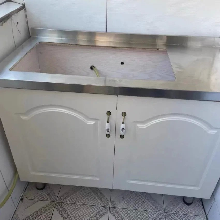 Pias de cozinha modernas de aço inoxidável, pia de lavar louça, armário de c