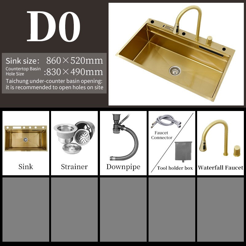 Torneira De Cachoeira De Aço 304, Pia De Cozinha Grande Slot Único, Torneira n