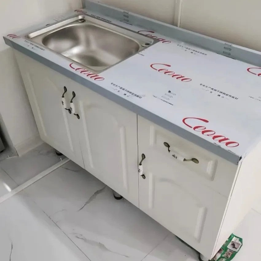 Pias de cozinha modernas de aço inoxidável, pia de lavar louça, armário de c