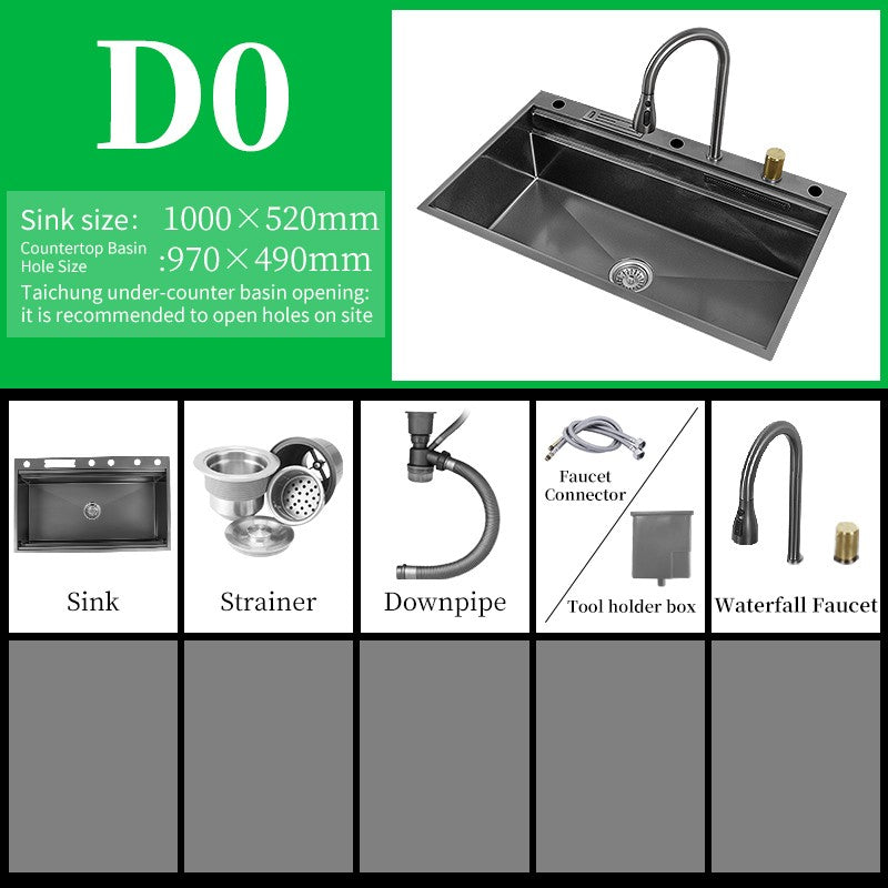 Torneira De Cachoeira De Aço 304, Pia De Cozinha Grande Slot Único, Torneira n