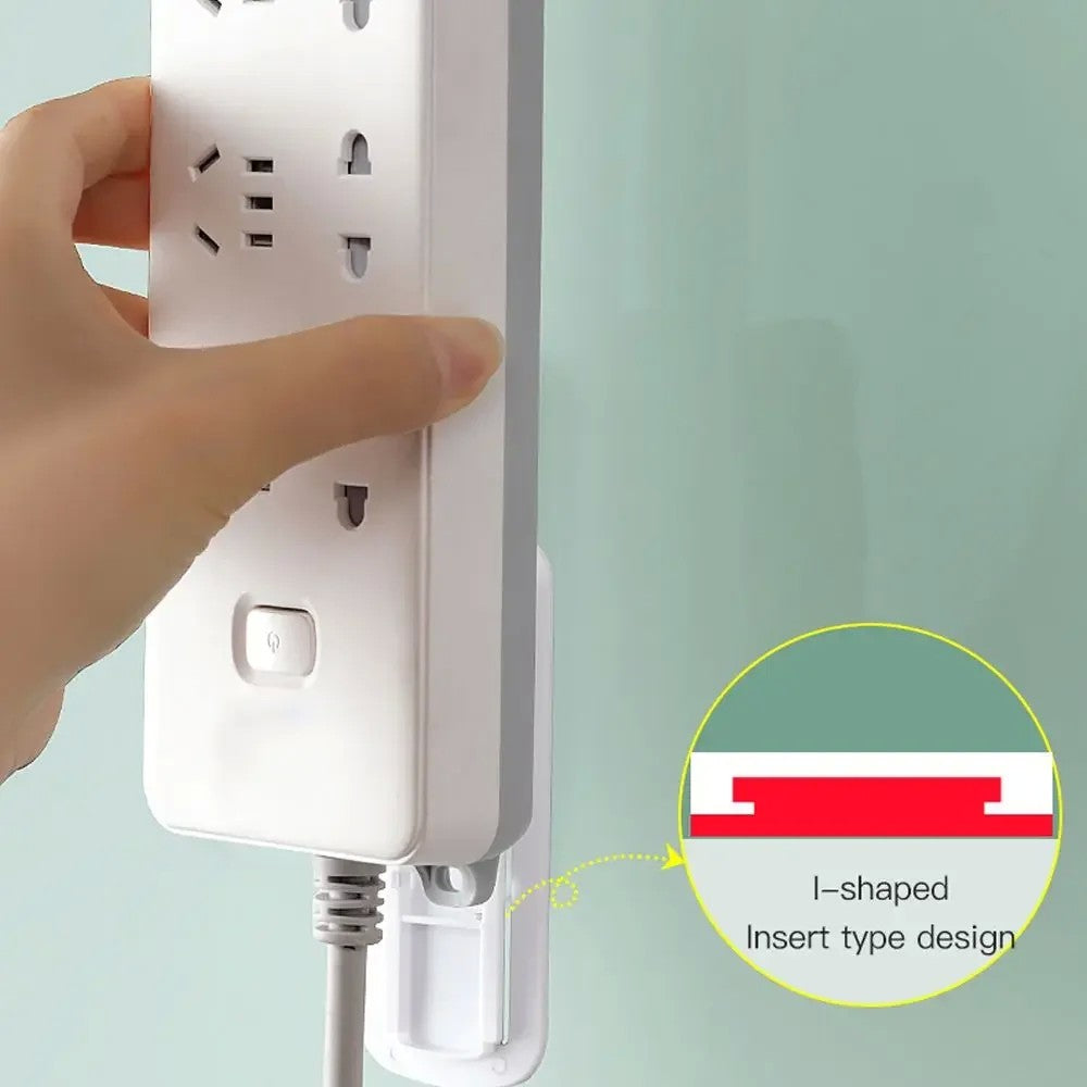 Fixador de tomada de mesa autoadesivo, 2 peças, pendurado, tira de energia, org